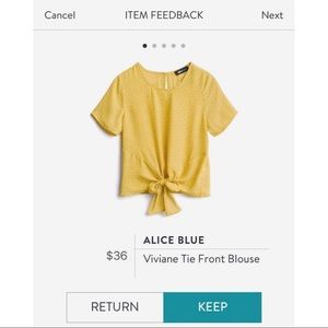 Alice Blue Tie Front Top